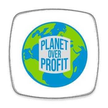 Planète sur le devis de profit - Magnet carré - blanc - Devant