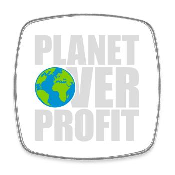 Planète sur le devis de profit - Magnet carré - blanc - Devant