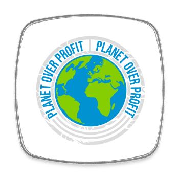 planet over profit Zitat - Viereckiger Kühlschrankmagnet - Weiß - Vorne