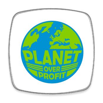 Planète sur le devis de profit - Magnet carré - blanc - Devant