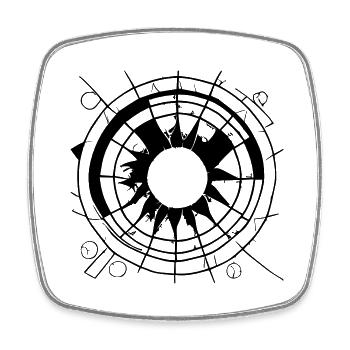 Sun Moon Mosaic Astrology Symbol Vector 4 - Square fridge magnet - white - Front