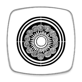 Sun Moon Mosaic Astrology mystical symbol 3 - Square fridge magnet - white - Front