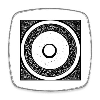 Sun Moon Mosaic Astrology mystical symbol 8 - Square fridge magnet - white - Front