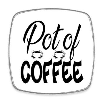 Pot of Coffee - Square fridge magnet - white - Front