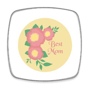 Best mom 21 - Viereckiger Kühlschrankmagnet - Weiß - Vorne