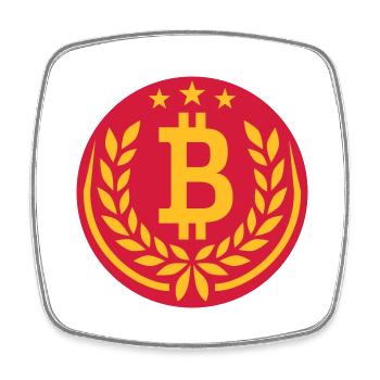 Laurel wreath Bitcoin Star Coat of Arms - Square fridge magnet - white - Front