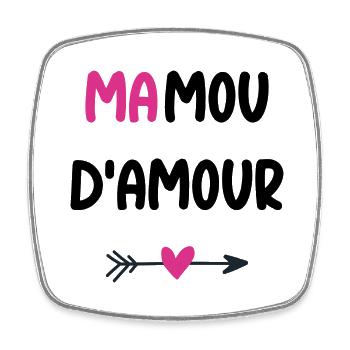 Mamou d'amour - Magnet carré - blanc - Devant