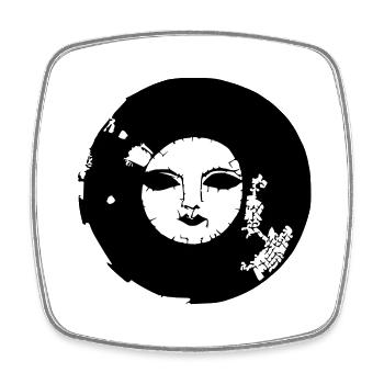 Sun Moon Mosaic Astrology Symbol Vector 06 - Square fridge magnet - white - Front