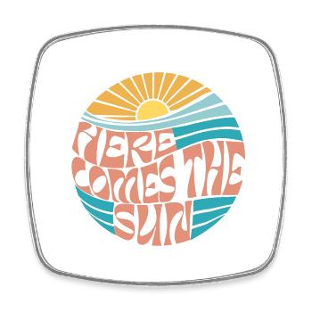 VOICI LE SOLEIL - Magnet carré - blanc - Devant