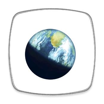 Planet Erde - Viereckiger Kühlschrankmagnet - Weiß - Vorne