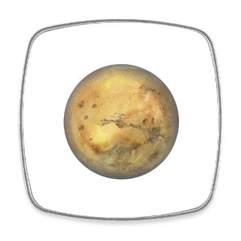Planet Mars - Viereckiger Kühlschrankmagnet - Weiß - Vorne
