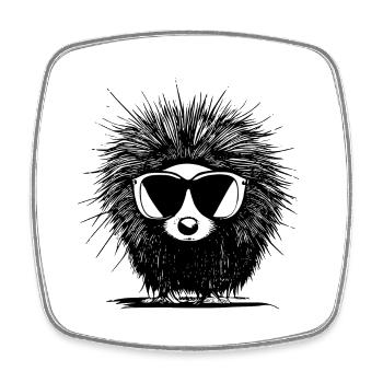 Porcupine Lunettes de soleil Mignons animaux Nature animale 5 - Magnet carré - blanc - Devant