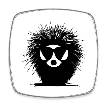 Porcupine Sunglasses Cute Animals Vector 19 - Square fridge magnet - white - Front