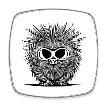 Porcupine Sunglasses Cute Animals Animal Nature 9 - Square fridge magnet - white - Front