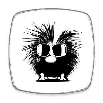Porcupine Sunglasses Cute Animals Vector 13 - Square fridge magnet - white - Front