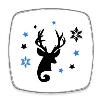 Étoiles de cerf - Magnet carré - blanc - Devant