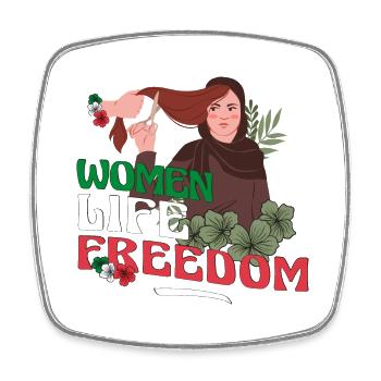 Women Life Freedom - Cute Iranian Women - Square fridge magnet - white - Front