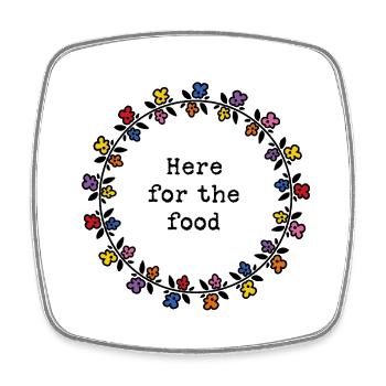 Here for the food - Square fridge magnet - white - Front