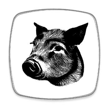 pig sweet pigs pigs animal animals 10 - Square fridge magnet - white - Front