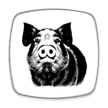 pig sweet pigs pigs animal animals 2 - Square fridge magnet - white - Front