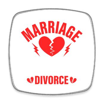 Marriage - The Number One Cause Of Divorce Divorce - Viereckiger Kühlschrankmagnet - Weiß - Vorne
