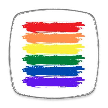 LGBTQIA+ Minimaliste - Magnet carré - blanc - Devant