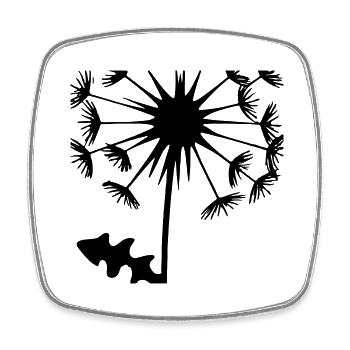 Pusteblume Löwenzahn Geschenkidee - Viereckiger Kühlschrankmagnet - Weiß - Vorne