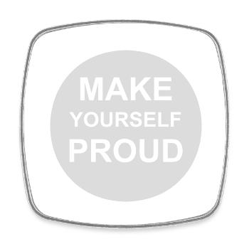 make yourself proud Zitat - Viereckiger Kühlschrankmagnet - Weiß - Vorne