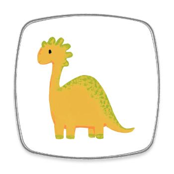 Mignon Yellow Dinosaur Gift Idea Baby Kids - Magnet carré - blanc - Devant