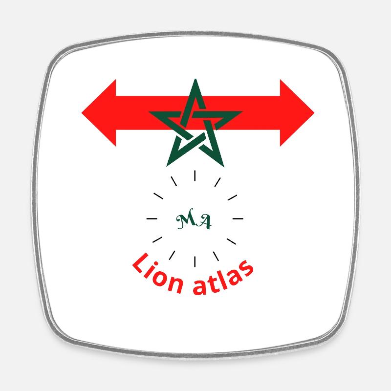 equipe de maroc - Magnet carré - blanc