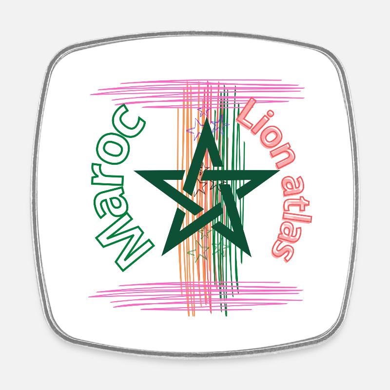equipe de maroc - Magnet carré - blanc