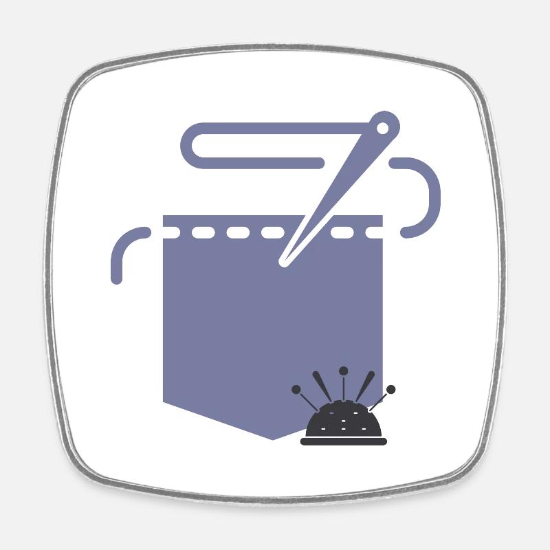 Sewing retouching - Square fridge magnet - white