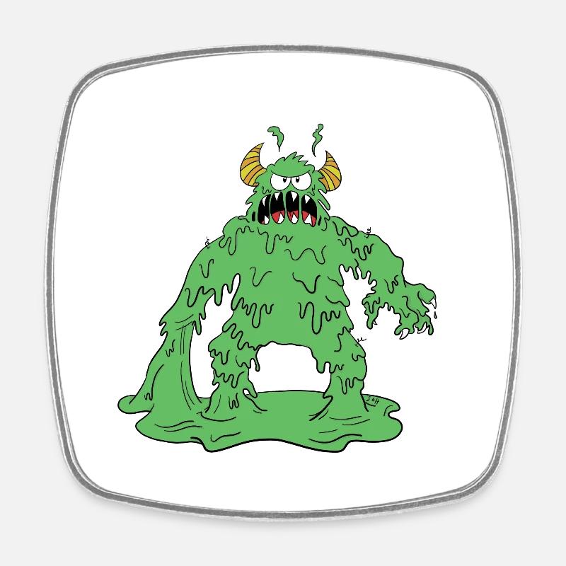 brat monster - Square fridge magnet - white