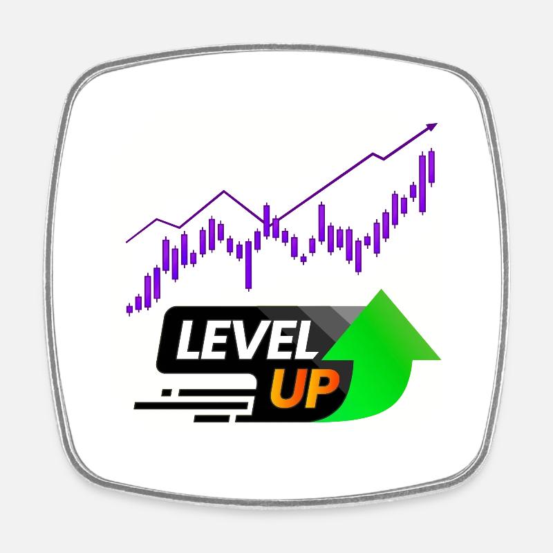 Level UP - Magnet carré - blanc
