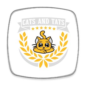 cats and tats Zitat - Viereckiger Kühlschrankmagnet - Weiß - Vorne