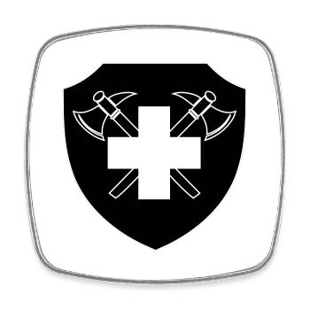 Brigade suisse des sapeurs-pompiers inversés - Magnet carré - blanc - Devant