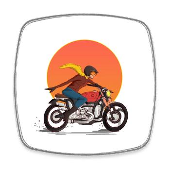 Moto - Magnet carré - blanc - Devant