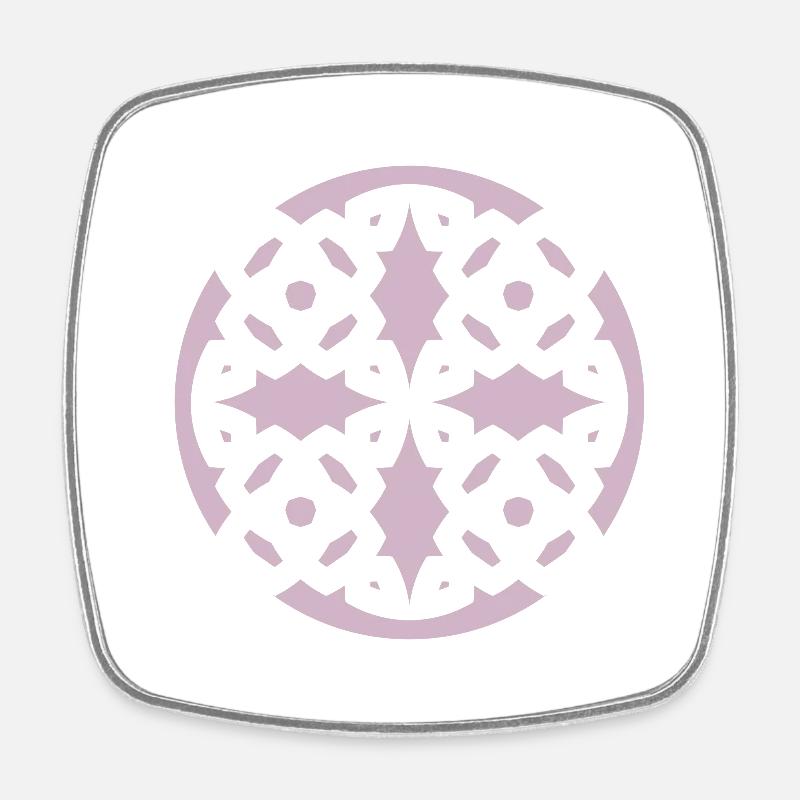 Circle pattern pink - Square fridge magnet - white