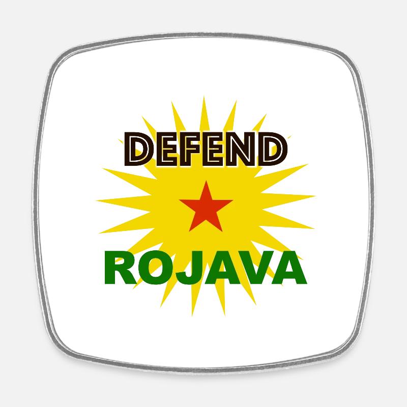Défendre le Rojava - Magnet carré - blanc