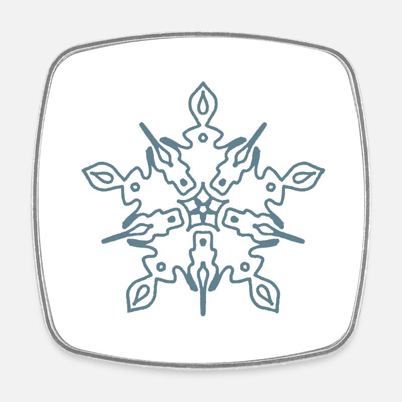 Mandala - Square fridge magnet - white