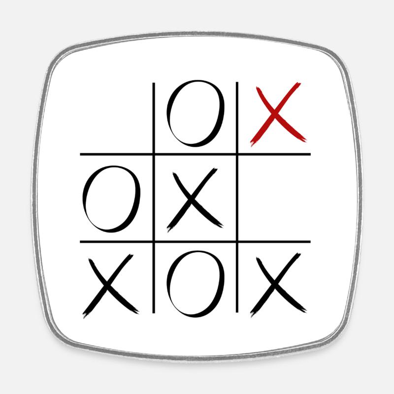 Tic Tac Toe - Square fridge magnet - white