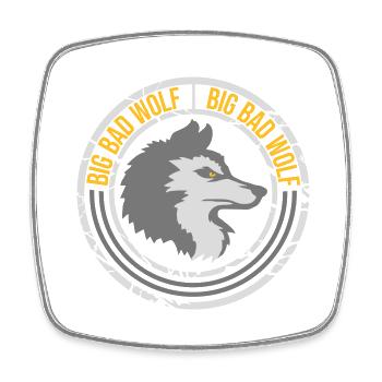 Citation du Grand Méchant Loup - Magnet carré - blanc - Devant