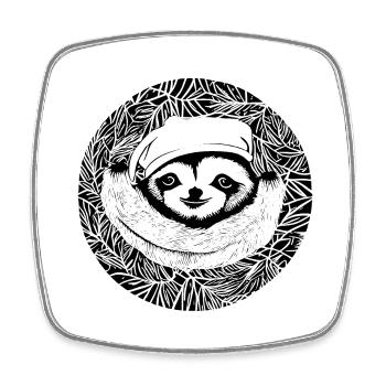 Paresseux Noël Mignon Drôle Animal Paresseux 14 - Magnet carré - blanc - Devant
