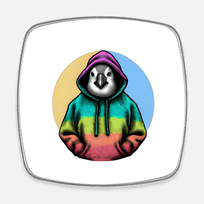 Pingouin classique avec pull - Magnet carré - blanc