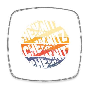 Chemnitz Deutschland Stadt Vintage Retro Skyline - Viereckiger Kühlschrankmagnet - Weiß - Vorne