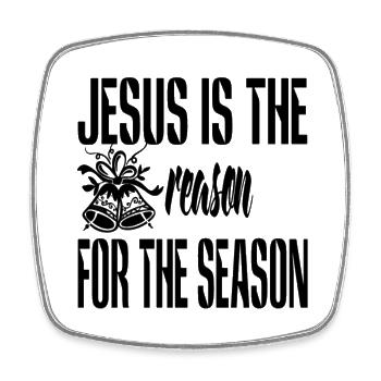 Jesus is the reason for the Season - Viereckiger Kühlschrankmagnet - Weiß - Vorne
