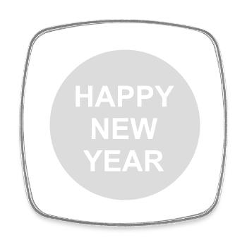 Citation Bonne année - Magnet carré - blanc - Devant