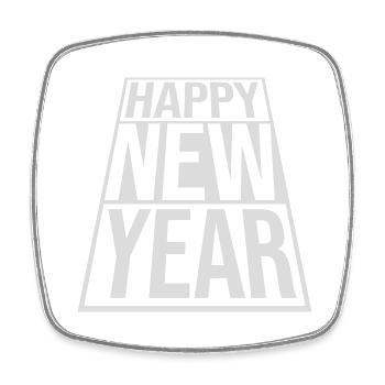 Citation Bonne année - Magnet carré - blanc - Devant