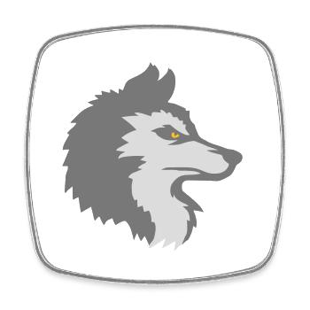 Alpha Wolf Cool Design - Square fridge magnet - white - Front