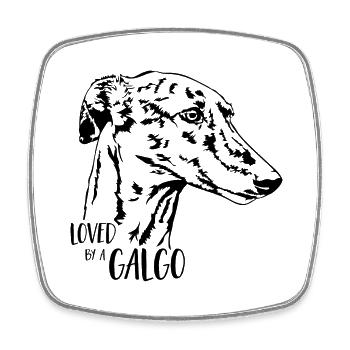 Loved by a GALGO Hundespruch Wilsigns - Viereckiger Kühlschrankmagnet - Weiß - Vorne